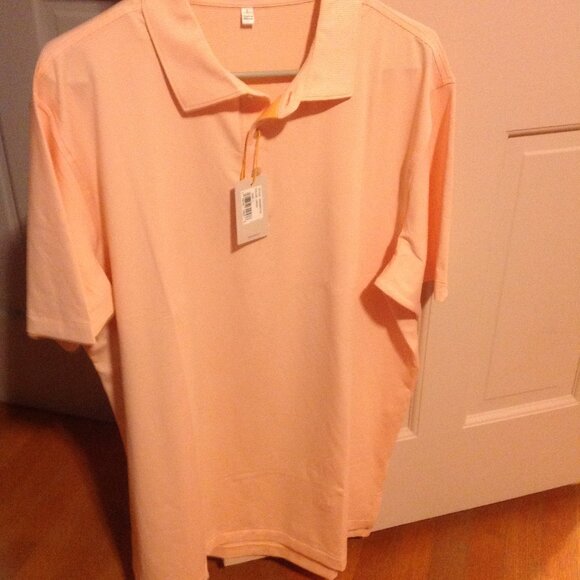 Peter Millar Men's Crown Sport Short Sleeve Orange Polo Shirt - Large - NWT - Picture 2 of 7